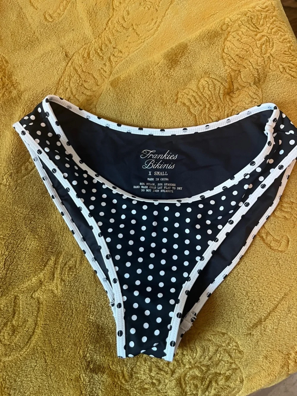 Frankie's Bikinis Black & White Polka Dot Bikini Bottom